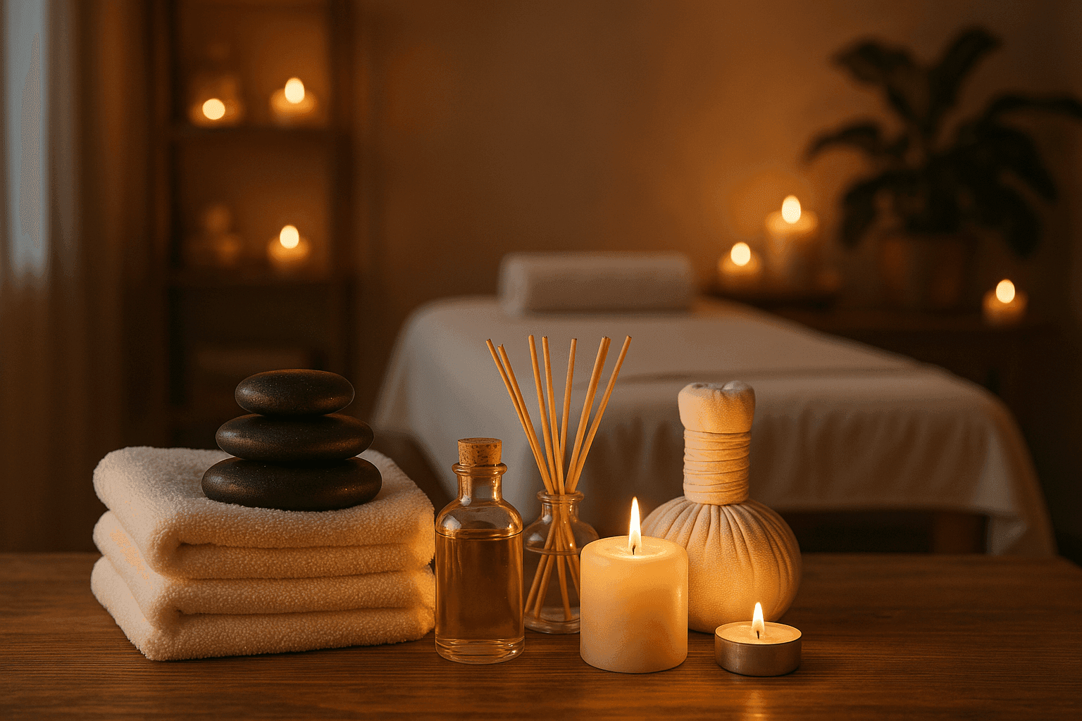 Ambientación premium para el ritual de piedras calientes