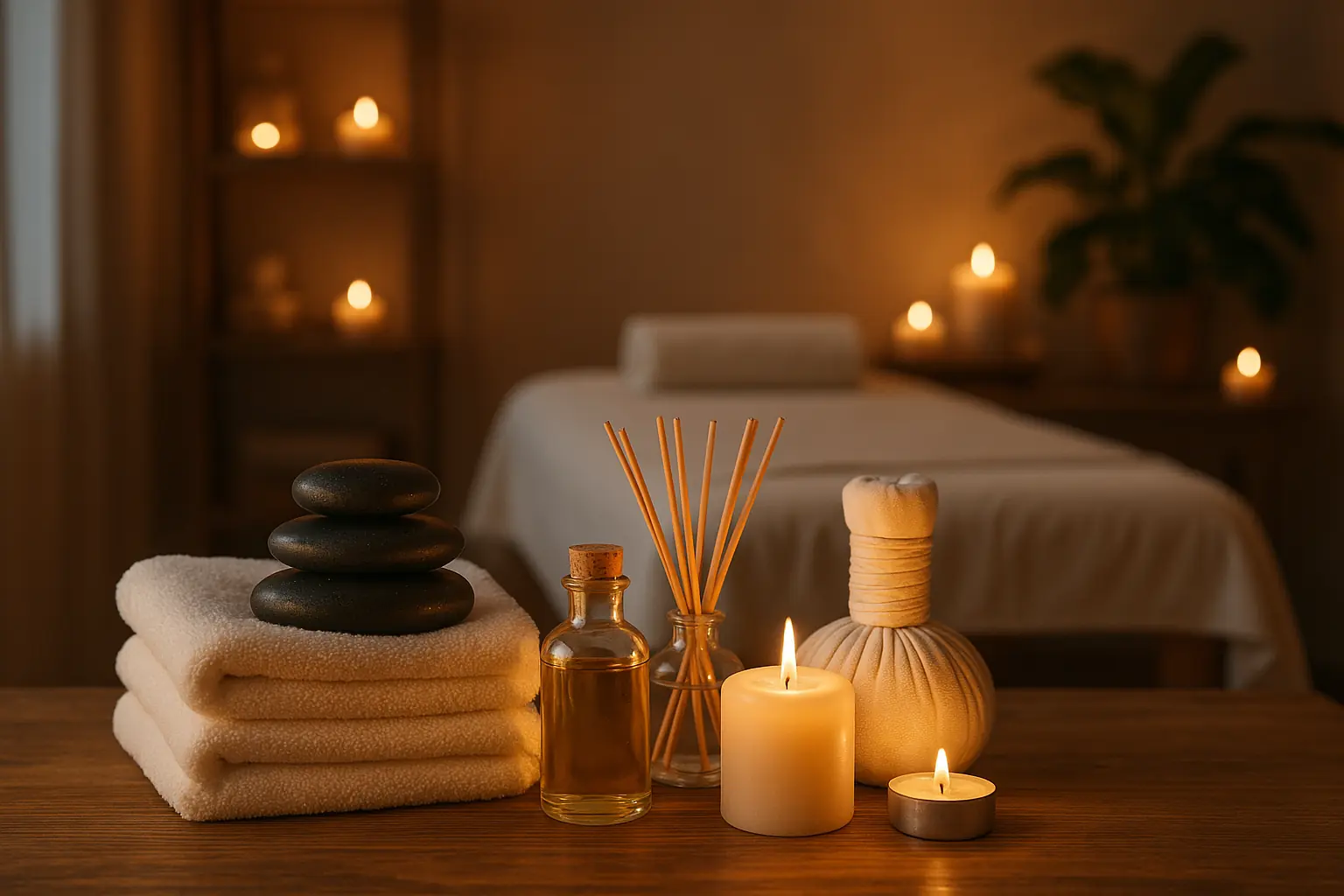 Ambientación premium para el ritual de piedras calientes