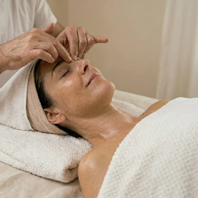 Masaje facial y de cuello profesional en La Adrada – relajación, firmeza y bienestar natural