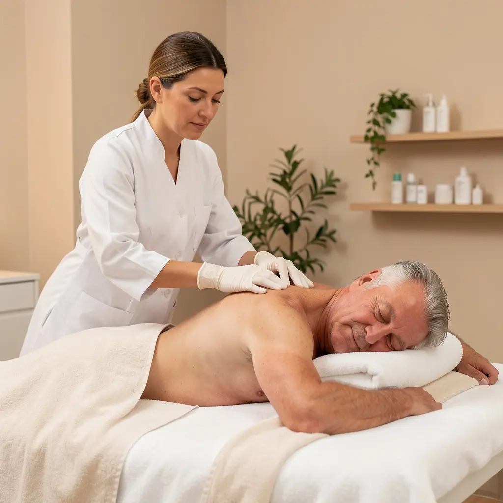 Paquete 10 masajes descontracturantes a domicilio Piedralaves – experiencia senior en casa El valle del Tiétar Piedralaves