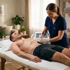 Masaje reductor para hombre x 8 a domicilio con cavitación, radiofrecuencia, maderoterapia y moldeo manual