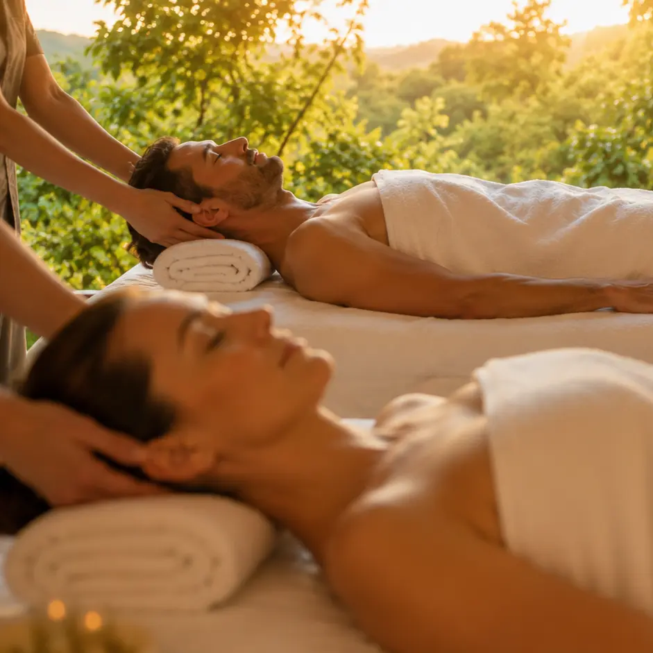 Plan de spa para dos personas con masaje relajante a domicilio en el Valle del Tiétar